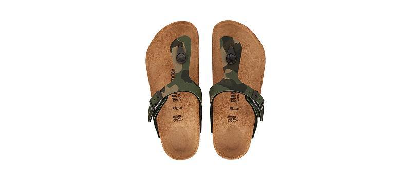 Birkenstock Birko-flor Narrow Gizeh Børn Camo Khaki | DK 148XYU